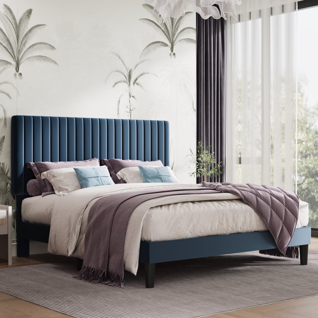 Dunphy Upholstered Platform Bed with Adjustable Headboard